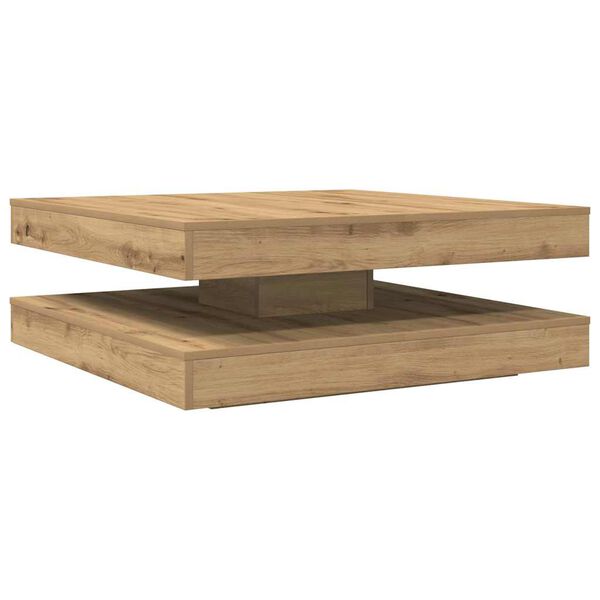 vidaXL Mesa de centro giratoria 360 grados roble artisan 90x90x34,5 cm