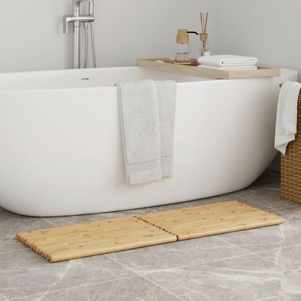 vidaXL Alfombrillas de baño 2 unidades bambú 50x35 cm