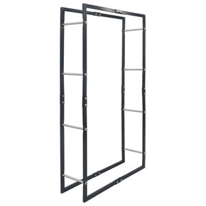 vidaXL Le&ntilde;ero de acero negro 80x25x150 cm