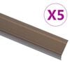vidaXL Perfiles de pelda&ntilde;os forma de L 5 uds aluminio marr&oacute;n 134 cm