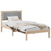 vidaXL Estructura de Cama con Cabecera Tapizada Gris Claro 90 x 190 cm