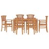 vidaXL Juego de comedor de jard&iacute;n 7 piezas madera maciza de teca