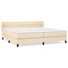 vidaXL Cama box spring con colch&oacute;n tela color crema 200x200 cm