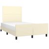 vidaXL Estructura de cama sin colch&oacute;n cuero sint&eacute;tico crema 120x190 cm