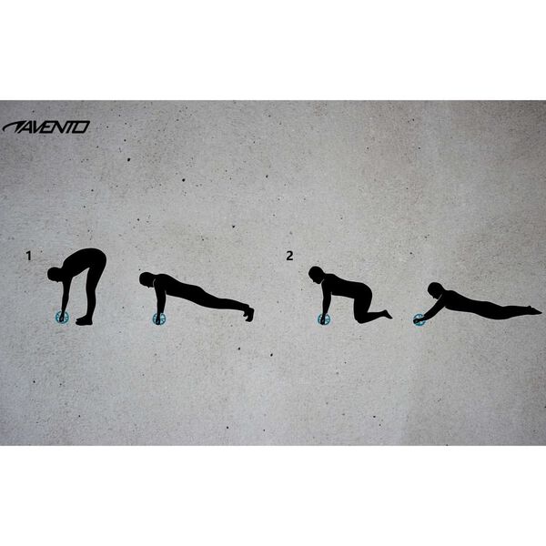 Avento Rueda abdominal Power negra y azul