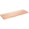 vidaXL Encimera de ba&ntilde;o madera maciza tratada marr&oacute;n claro 80x30x2 cm