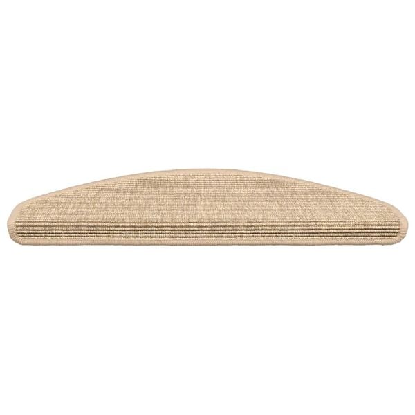 vidaXL Felpudos para escaleras 15 uds 65x21x4 cm Beige Claro Semicircular Grande