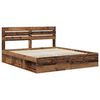 vidaXL Estructura de cama con cabecera Madera vieja 200 x 200 cm