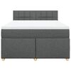 vidaXL Cama box spring con colchón tela gris oscuro 160x200 cm