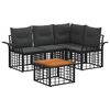 vidaXL Conjunto de sof&aacute;s de exterior 5 pcs Negro y Gris oscuro