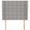 vidaXL Cabecero con orejas de tela gris claro 103x23x118/128 cm