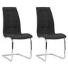 vidaXL Sillas de comedor voladizas 2 unidades tela negra