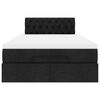 vidaXL Cama otomana con colch&oacute;n tela negra 120x200 cm