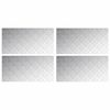 vidaXL Pelda&ntilde;o 4 uds. 100 x 50 cm Plateado Aluminio Rectangular