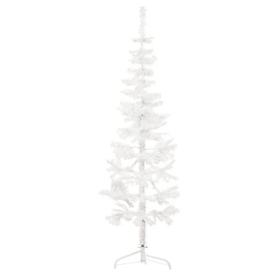 vidaXL Medio árbol de Navidad artificial con soporte blanco 180 cm