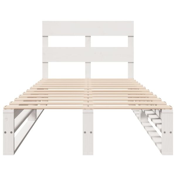 vidaXL Estructura de cama sin colch&oacute;n madera maciza blanca 75x190 cm