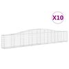 vidaXL Cestas de gaviones 10 uds forma de arco hierro 400x30x60/80 cm