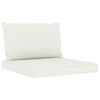 vidaXL Set de muebles de jard&iacute;n 5 piezas bamb&uacute; y cojines blanco crema