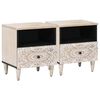vidaXL Mueble cama 2 uds. 40 x 33 x 46 cm Madera de mango maciza