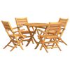 vidaXL Juego de comedor para jard&iacute;n 5 piezas madera maciza de teca