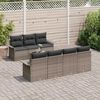 vidaXL Conjunto de sof&aacute;s de jard&iacute;n 8 pcs Gris rat&aacute;n sint&eacute;tico