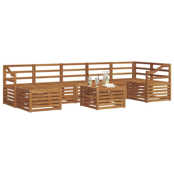 vidaXL Juegos de sof&aacute;s 8 pcs Natural Madera de Acacia S&oacute;lida