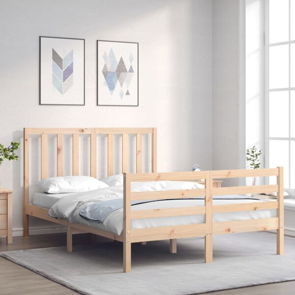 vidaXL Estructura de cama sin colch&oacute;n madera de pino maciza 120x200 cm