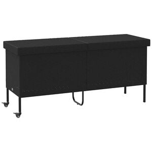 vidaXL Caja almacenaje jard&iacute;n ruedas rat&aacute;n sint&eacute;tico negro 160x55x75cm
