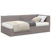 vidaXL Estructura de Cama Esquina con Colch&oacute;n 2 pcs Taup&eacute; Terciopelo