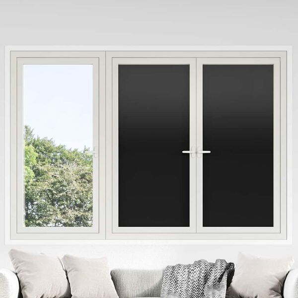 vidaXL L&aacute;mina de ventana esmerilada est&aacute;tica PVC negro 60x1000 cm