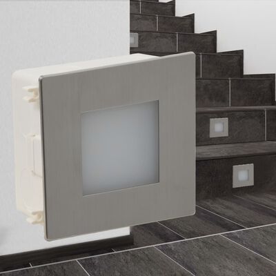 vidaXL 2x Luces LED empotrables para escaleras 85x48x85 m