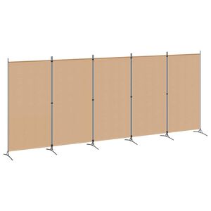 vidaXL Biombos de 5 Paneles Beige 433 x 180 cm Tela
