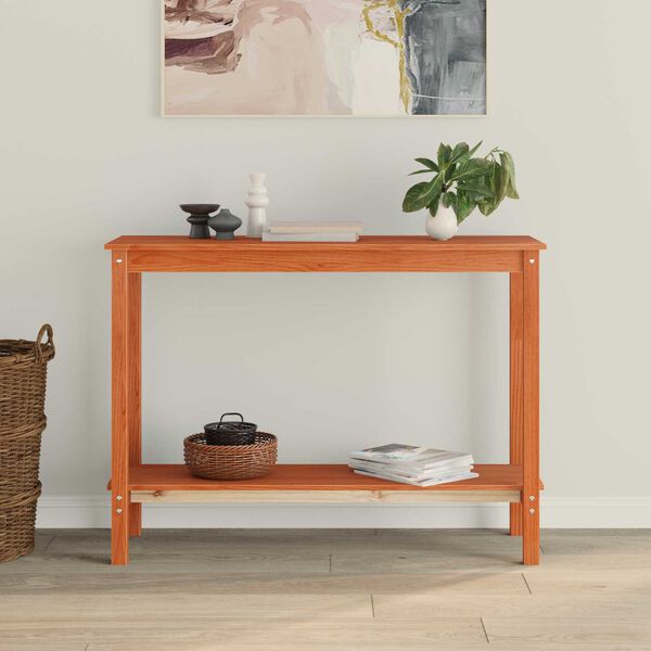 vidaXL Mesa Consola Marr&oacute;n Cera 110 x 40 x 80 cm Pino macizo