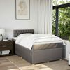 vidaXL Cama box spring con colch&oacute;n tela gris taupe 120x190 cm