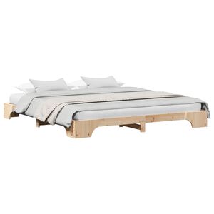 vidaXL Estructura de cama Natural 180 x 200 cm Madera de pino macizo