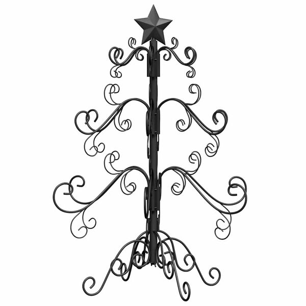 vidaXL &Aacute;rbol de Navidad de metal con soporte Negro 60 cm