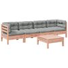 vidaXL Set de sof&aacute;s jard&iacute;n 5 pzas con cojines madera abeto Douglas