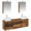 vidaXL Juego de muebles de ba&ntilde;o 5 pcs Madera envejecida