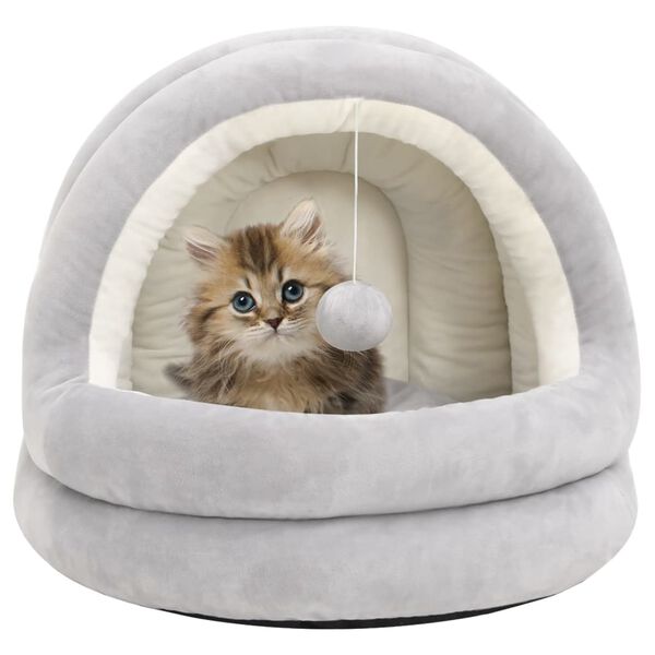 vidaXL Cama para gatos color crema y gris 40x40x35 cm
