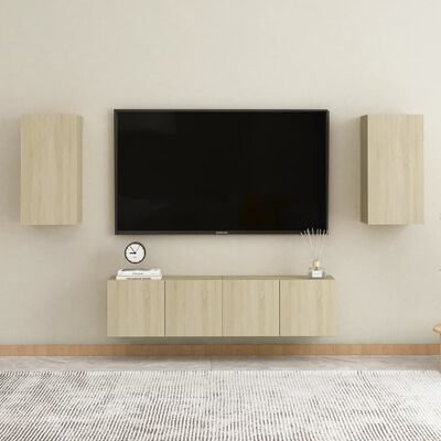 vidaXL Mueble de TV madera contrachapada color roble 30,5x30x60 cm