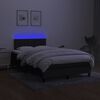 vidaXL Cama box spring con colch&oacute;n LED tela negro 120x200 cm