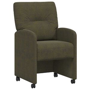 vidaXL Sillas de Comedor con Ruedas 2 uds. Cuero de ante sint&eacute;tico