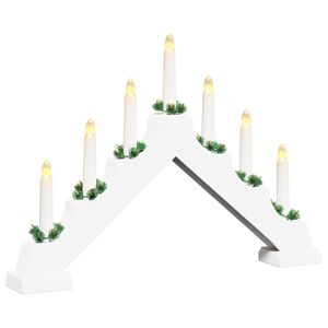 vidaXL Puente de velas navide&ntilde;as 7 LED Blanco C&aacute;lido 39.5 x 5 x 29 cm
