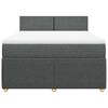 vidaXL Cama box spring con colch&oacute;n tela gris oscuro 160x200 cm