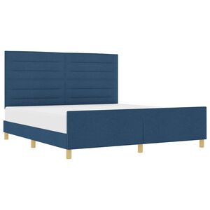vidaXL Estructura de cama con cabecera Azul 180 x 200 cm tela
