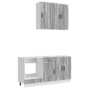 vidaXL Unidad de cocina KALMAR 5 uds. Sonoma gris Madera de ingenier&iacute;a