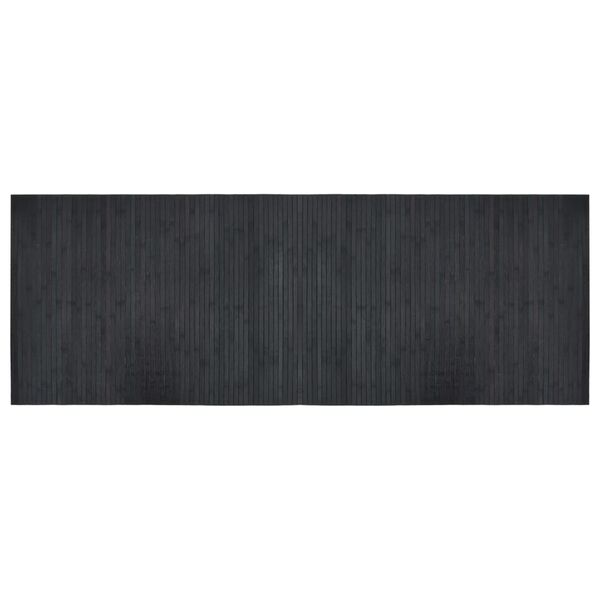 vidaXL Alfombra rectangular bamb&uacute; gris 70x200 cm