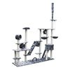 vidaXL Poste rascador de gatos Deluxe con huellas patas gris 230-260cm