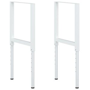 vidaXL Estructura de banco de trabajo 2 uds metal 55x(69-95,5)cm gris
