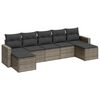 vidaXL Set de sof&aacute;s de jard&iacute;n 7 piezas con cojines rat&aacute;n PE gris